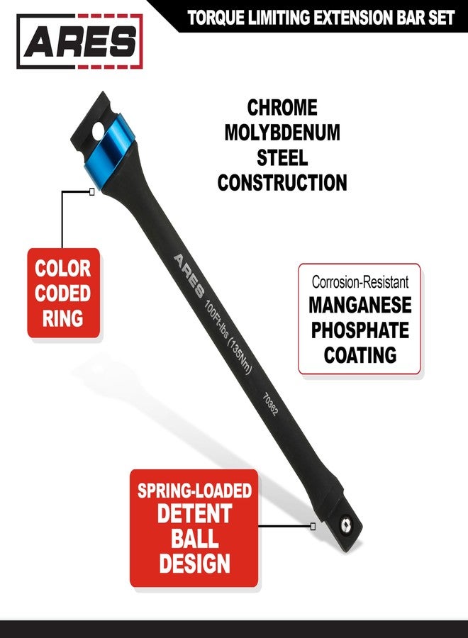 آريس ARES 70367 - مجموعة قضبان تمديد لتحديد عزم الدوران - قضبان من الكروم والموليبدينوم، مقاس 1/2 بوصة، طول 8 بوصات، مقاومة للصدمات - خاصية المرونة تمنع الإفراط في الشد - مرمزة بالألوان لسهولة التمييز - Image 4